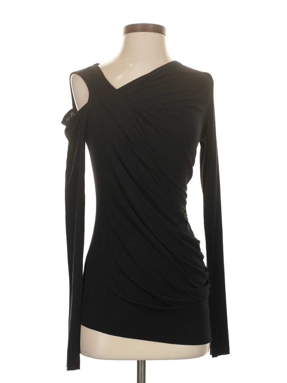 Bailey 44 Black Long Sleeve Cold Shoulder Top XS NWT